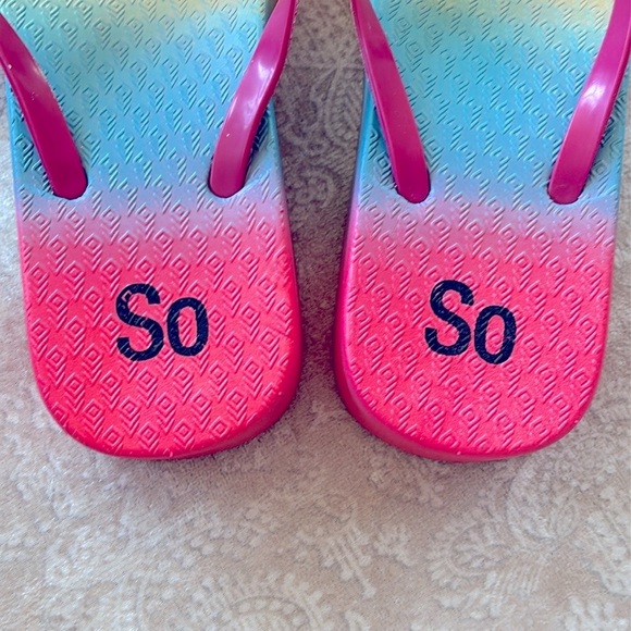 Brand New So Pink Glitter Thong Sandals Platform Flip Flop Ombre Sparkly Rainbow - Picture 3 of 16